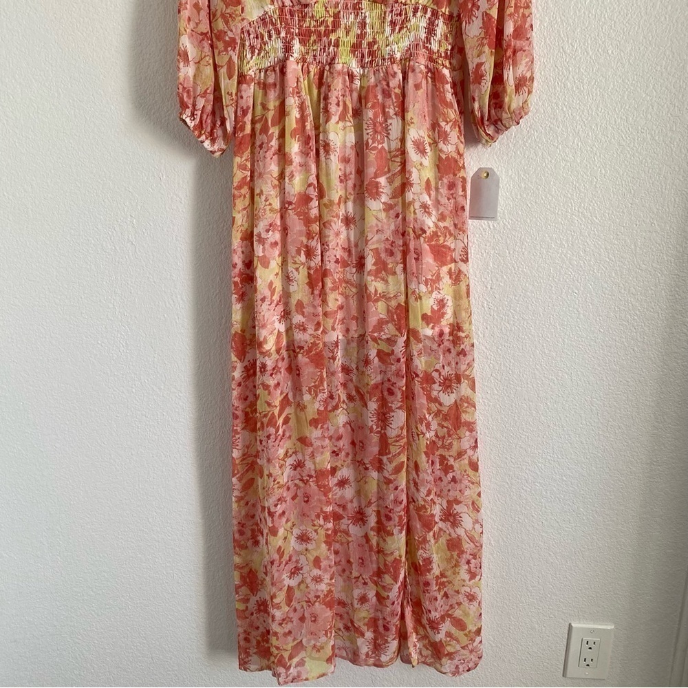 NWT Coco + Jaimeson Multicolor Floral Print Maxi w/Side Slit Dress Size Medium - Picture 3 of 8